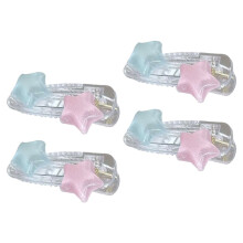 Lot de 4 pinces à cheveux compactes en forme d'étoile pour frange, de couleurs assorties, élégantes et hypoallergéniques.