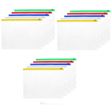 tooloflife 20 Pcs Poly A5 Envelope File Bag Folder Bags Bill Bag Pencil Case Zipper Pouch White