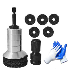 Silver Wheel Hub Rust Removal Tool Kit – 5 Discs + Gloves, Ergonomic Auto Hub/Axle Cleaner, Brake Disc Maintenance Accessory, 1 set
