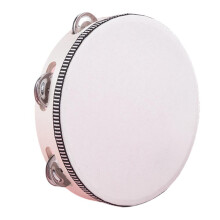 Birch Handheld Tambourine 8-Inch with Metal Jingles