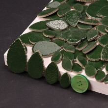 Leaf Shape Porcelain Mosaic Tiles Dark Slate Gray