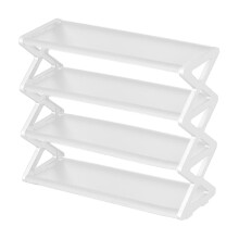 Witte plastic schoenenrek organizer X-vormig voor hal, studentenkamer of thuis, met stabiele structuur en moderne stijl, 19,5 x 16,5 x 7,3 inch, wit