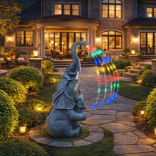 Statue d'éléphant solaire lumineuse en résine étanche pour usage extérieur et intérieur