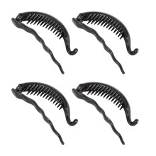 MUSEYA 4Pcs Banana Clips for Hair Thick with Black Plastic for Everyday Use