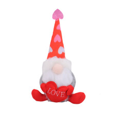 Poupée gnome de la Saint-Valentin en forme de cœur et de pêche, douce et décorative