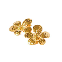Women 18K Gold Plated Stud Earrings Sun Flower Ear Studs Bride Wedding Engagement Jewelry Gifts