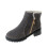 Damenstiefel mit eckiger Spitze und Absatz, Obermaterial aus Samt, Größe 35 1