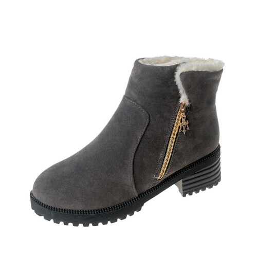 Damenstiefel mit eckiger Spitze und Absatz, Obermaterial aus Samt, Größe 35