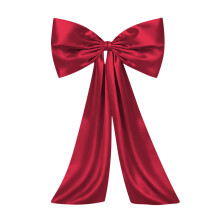 Burgundy Christmas Bow Decoration 40x110cm Wire-Backed Polyester Ribbon for Tree Wreath Holiday Party Festive Home Ornament Accent