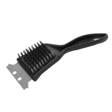 Brosse de barbecue portable en acier inoxydable avec grattoir et trou de suspension – Compatible avec tous les barbecues