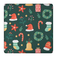 Nappe idéale pour les fêtes de Noël, 91 x 91 cm, en tissu élastique, infroissable et protectrice pour les surfaces.