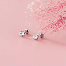 Boucles d'oreilles puces en argent sterling plaqué or et cristal 2,5 mm