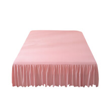 Solid Color Washed Cotton Bed Skirt with Elastic, Non-Slip & Dust-Protective Ruffle – Compatible with Standard Beds