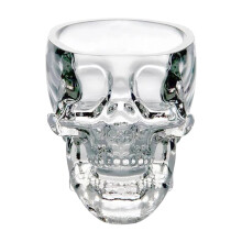Totenkopfbecher, gotisches Wohndekor, Keramik, 237 ml
