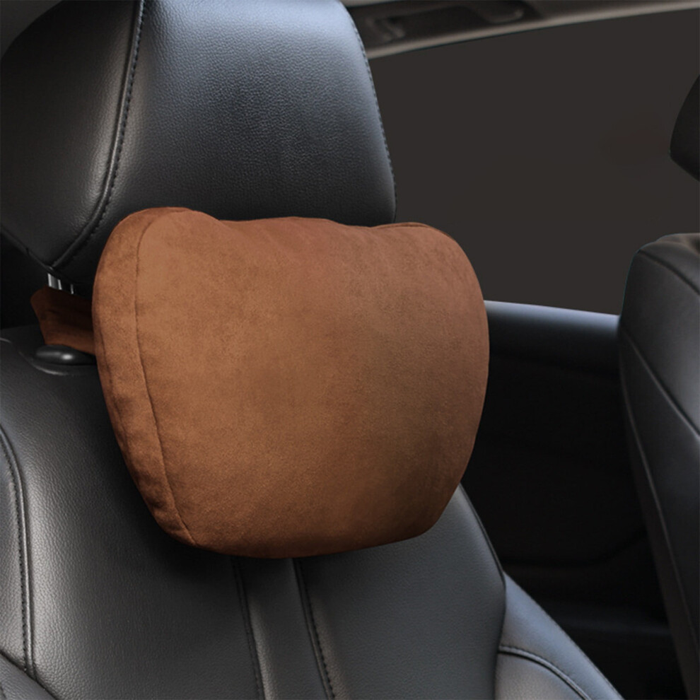Leather Velvet Car Headrest Pillow With Memory Foam, Ergonomic Neck & Lumbar Support, Breathable, Fits Most Cars/Suvs, 27X18x8cm 9489952928098