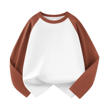 Felpa per bambini a maniche lunghe, girocollo, tinta unita, modello raglan, girocollo