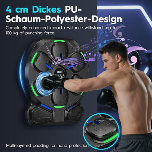 Music Boxing Machine mit LED-Lichtern, Bluetooth, RevFit 2
