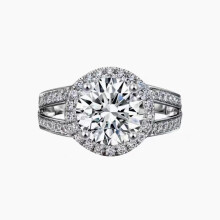 2 Karat Moissanite Ring Double Row Pattern All-Matching Graceful Closed Platinum plated Ring Engagement Wedding Rings for Women, Teen