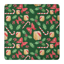 Obrus na świąteczną kolację, kwadratowy, 36x36 cali, z elastyczną lamówką i materiałem odpornym na zagniecenia, odpowiedni na świąteczne