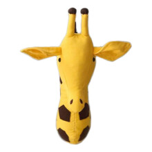 Decoración de pared con cabeza de jirafa de peluche, decoración para habitación infantil, cabeza de animal rellena de fieltro para colgar en la
