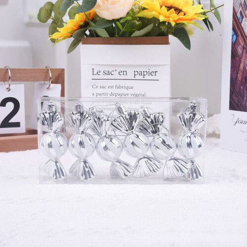 Ensemble de 6 décorations de Noël en plastique, 8 cm