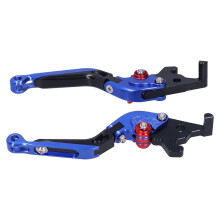 Pair of Folding Extendable Brake Clutch Levers for Yamaha XMAX 125-400, Blue/Black