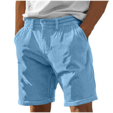 Herreshorts Casual Komfortable Bomuldsshorts Med Elastisk Talje Lette Sommerstrandshorts Herremode Blå, Størrelse S