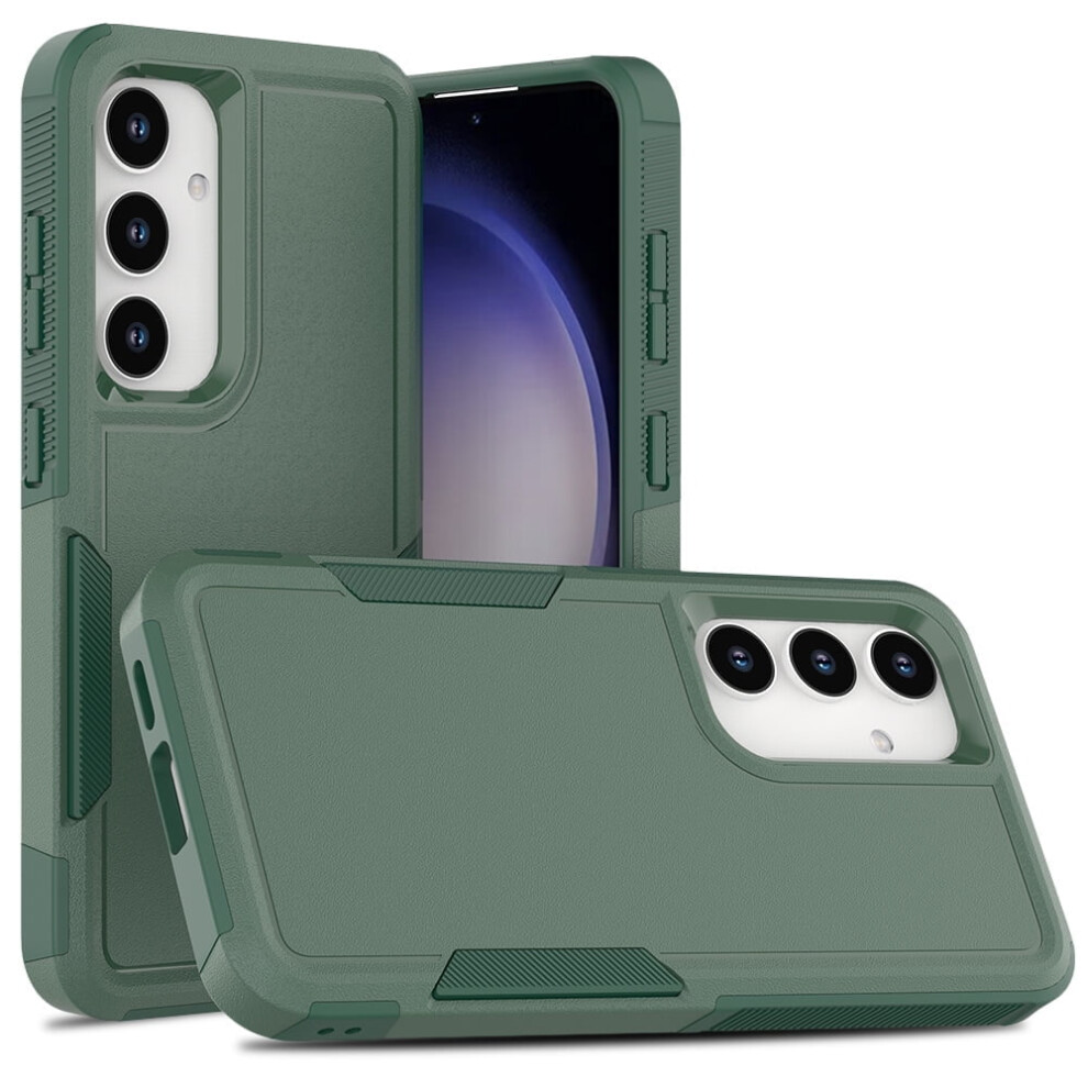 Defender Case For Samsung Galaxy S24 5G 6.2" Â Heavy Duty, Rugged, Dustproof, Shockproof, Non-Slip, Full Body Cover (Green) Green 9489952995007