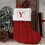 Kerstsok met beginletter Y, rood-wit gebreid, 18 cm 1