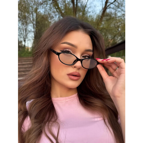 Γυαλιά ηλίου PUMIER Retro Oval για γυναίκες, κομψά, Cat Eye, δεκαετίας του '90, ελαφριά, στενά 2