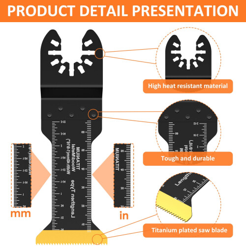 Titanium Bi-Metal Oscillating Saw Blades 4-Pack 2