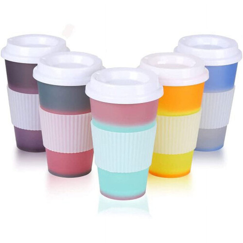 Ποτήρια που αλλάζουν χρώμα, 16oz - 5 τεμάχια επαναχρησιμοποιήσιμα παστέλ ακρυλικά 2