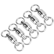 5PCS Stainless Steel TwoWay Swivel Ring Connector Fishing Accessory 4#