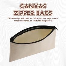 10Pcs Canvas Makeup Bags Canvas Zipper Pouch Bags Pencil Case Blank DIY  Bags Cosmetic Pouch for Travel DIY  School