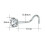 Punk Zircon Nose Stud Surgical Steel 6mm 3