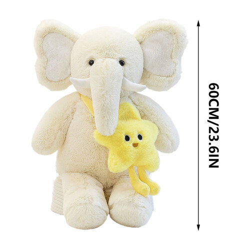 Coussin éléphant en peluche décoratif 61 cm 2