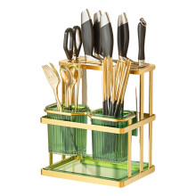 Space Saving Kitchen Storage Rack With Integrated-green gold