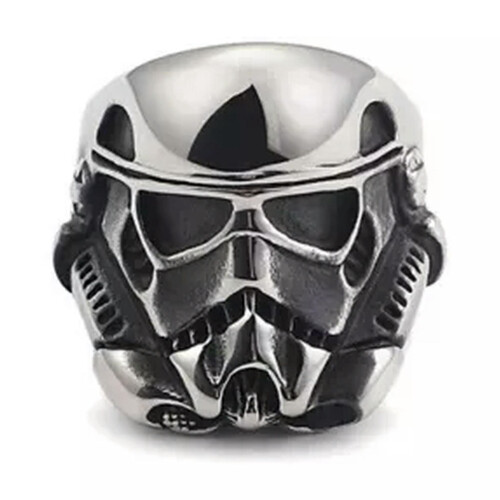 Stormtrooper-Helm-Ring, Edelstahl, Herrenringgröße 10 2