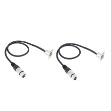 2 Stück XLR Pass-Through Kabel, 3-polig männlich auf weiblich, 2 ft, silber