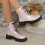 Damen-Ankle-Boots, lässiger Winterstil, PU-Material, Größe 4 2