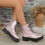 Damen-Ankle-Boots, lässiger Winterstil, PU-Material, Größe 4 7