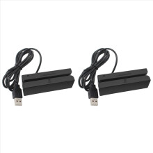 2x MSR90 USB-kaartlezer met magneetstrip, 3-sporenlezer