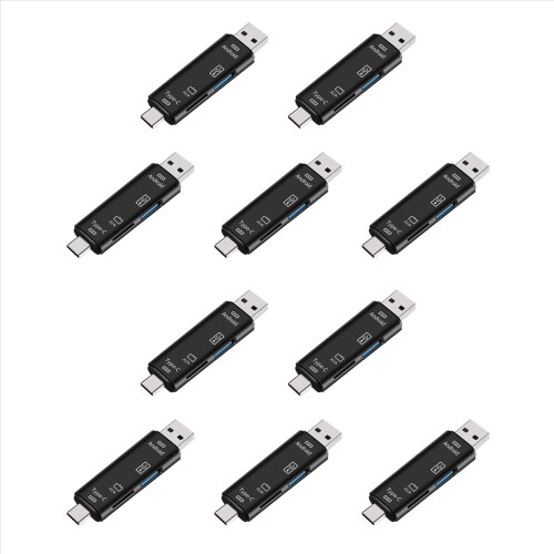10X 5-In-1 Multifunctional OTG Card Reader Micro-SD / SD USB Support T