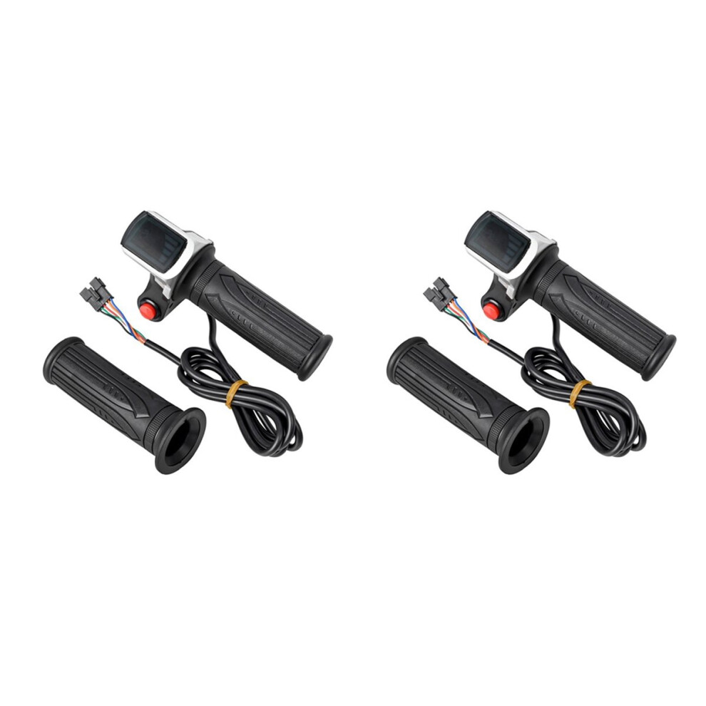 4X Universal Electric Bike Throttle With Lcd Display Handle For 36V Tw 4851296913620