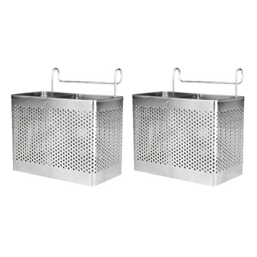 2x Edelstahl-Essstäbchenhalter, hängender Bestecktrockenkorb