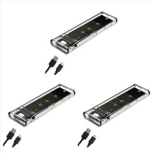 3X M.2 NGFF Dual Protocol SSD Case USB Type C 10Gbps PCI-E M2 Transpar