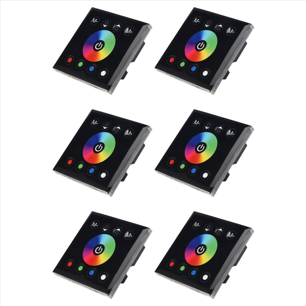 6X Dc12v-24V Rgb / Rgbw Wall Mounted Touch Panel Controller Glass Dimm 4851296919950