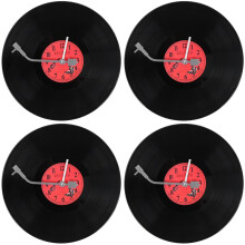 4X European Retro Nostalgic Ultra-Quiet Clock Vinyl Record Personality