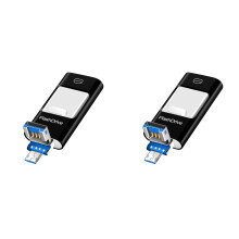 2x USB-stick voor telefoon, geheugenflashdrive voor telefoon/tablet/Android/computer/
