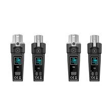 2X UHF Wireless Microphone Converter Adapter XLR Transmitter and Recei